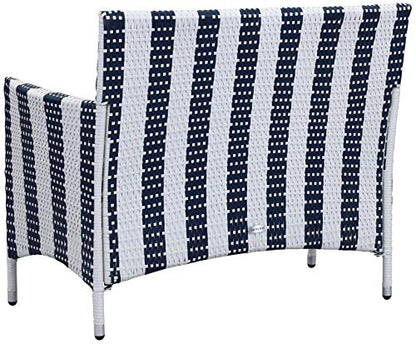 Safavieh Outdoor Collection Figueroa Navy and White 4 Piece Patio Set