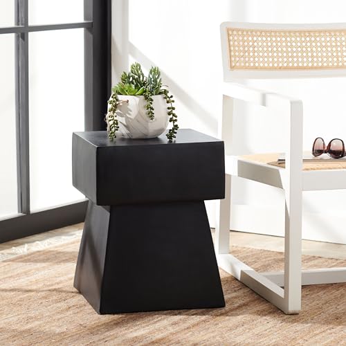 Safavieh Outdoor Zen Black Mushroom Modern Concrete Accent Table