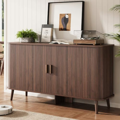 55" Fluted Sideboard Buffet Cabinet with Sliding Door, view 2