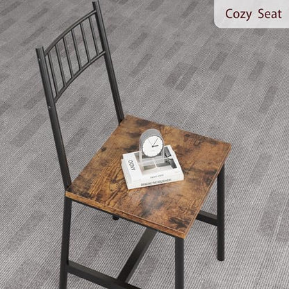 Dining Table Set for 4, Kitchen Table and Chairs for 4 with Wine Rack, Rectangular Dining Room Table Set with Bench, 4 Piece Dining Table Set for Small Space, Apartment, Retro Brown
