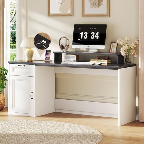 63" Farmhouse Executive Desk with Drawers, view 2