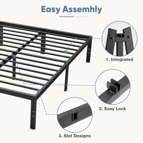 Queen Bed Frames, 12 Inch Height Metal Platform Bed Frame, view 6