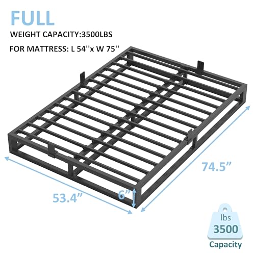 6 Inch Full Size Bed Frame with Steel Slat Support, view 4