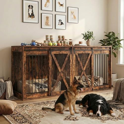 94.5in XXXL Double Dog Crate Furniture, view 7