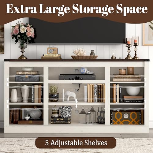 66" Farmhouse TV Stand for 75 Inch TV, view 5