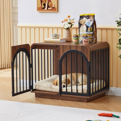 31.5" Fluted Wooden Dog Crate Furniture, view 2