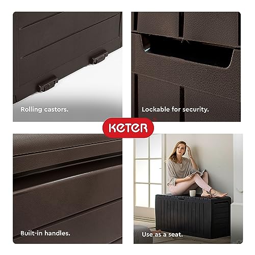 Keter Marvel 71 Gal Outdoor Storage Box for Patio and Pool Accessories, view 6
