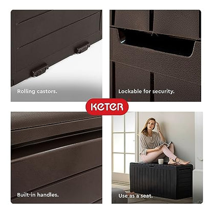 Keter Marvel 71 Gal Outdoor Storage Box for Patio and Pool Accessories, view 6