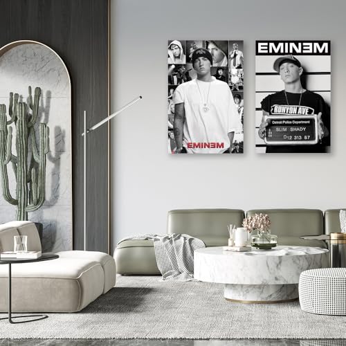 Music Poster Home Decor Rapper Em*nems Posters Canvas Music Wall Art Hanging Picture Print Dorm Room Bedroom Decorative Collection Gift (8x12in Unframed)