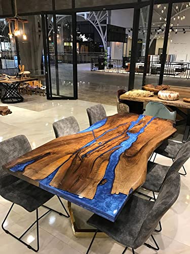 Epoxy Table Top Fully Customised Thick Resin River Table Indoor Outdoor Coffee Table Top Wooden Dining Table Top (36x20 inches) with 18 Inches Tall Legs