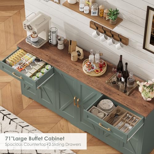 71” Large Sideboard Buffet Cabinet with Storage, view 7