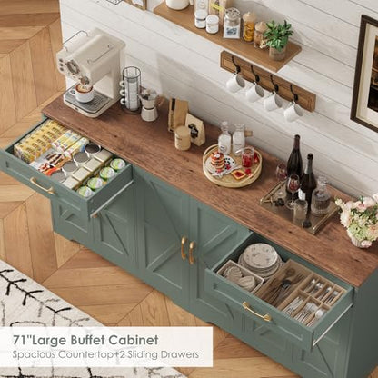 71” Large Sideboard Buffet Cabinet with Storage, view 7