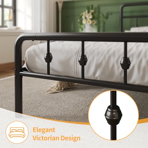 12 Inch Queen Bed Frame with Headboard and Footboard, view 6