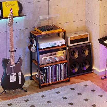 4-Tier AV Media Stand with 2 Hooks, view 5