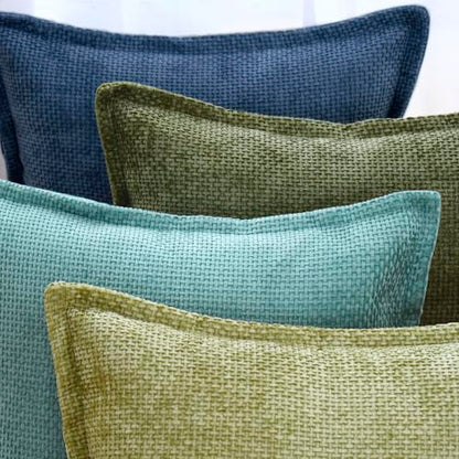 Decorative Chenille Velvet Throw Pillow Covers Set of 2 Soft Boho Textured Neutral Couch Throw Pillow for Bed Modern Farmhouse Home Decor for Sofa Livingroom Moss Green 12x20 Inch