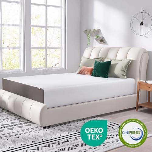 Memory Foam Mattress, Soft Plush Feel, Breathable, 12 Inch, Queen, White/Grey, view 4