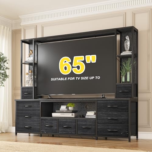 78.6" W LED TV Stand Fits to 55/60/65 inch TVs with 11 Drawers, view 6
