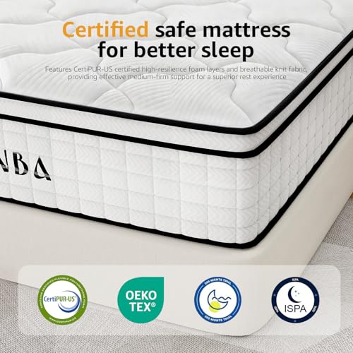 Twin 10 Inch Hybrid Mattress in a Box, Balanced Medium Feel, view 3