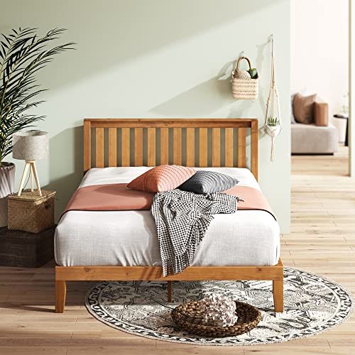 Solid Wood Platform Bed with Headboard, view 4