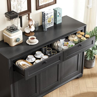 48 Inches Sideboard Buffet Cabinet with Storage, Black, view 7