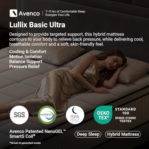 Twin Mattress 10 inch, Twin Hybrid Mattress in a Box, view 3