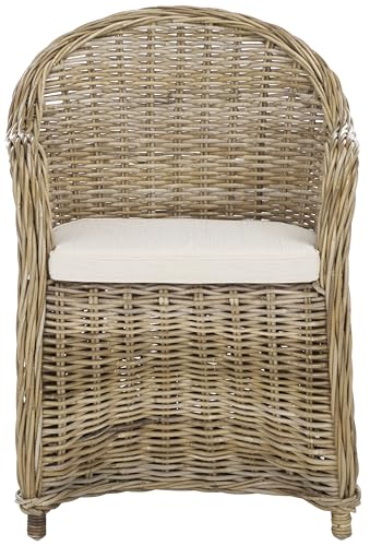 SAFAVIEH Zane Club Rattan Accent Chair, 24" Coastal Grey SEA7006A, view 2