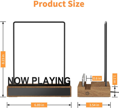Now Playing Vinyl Record Stand, Light up Vinyl Record Display Stand with RGB Sound Control Pickup Rhythm Lights Bar, Warm White Light with Fingerprint-Proof Acrylic Letters