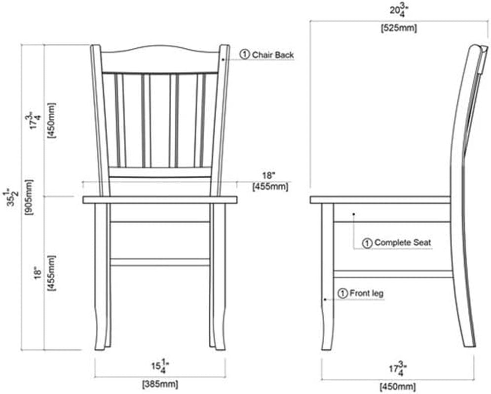 Shaker Dining Room Side Chairs, Set of 2 - Oak