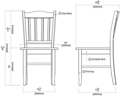 Shaker Dining Room Side Chairs, Set of 2 - Oak