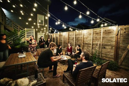 Solatec LED String Lights, Shatterproof 96FT 30 Hanging Sockets Commercial Grade Waterproof 2W Outdoor String Light Decor for Patio, Garden, Balcony, Deck S14 2W (30 Lights 96FT)