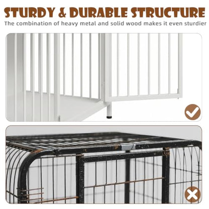 44 Inch Large Dog Crate Furniture with Storage Drawers, view 8