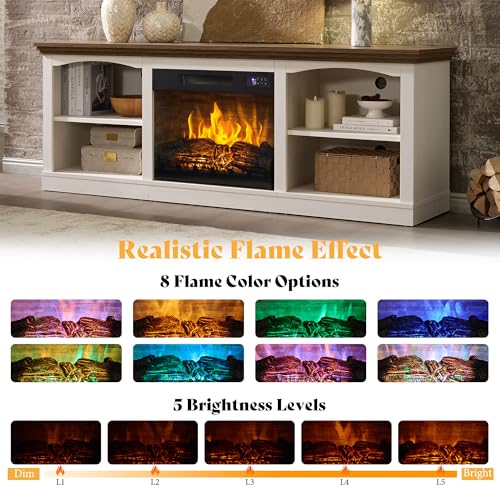 70" Fireplace TV Stand for TVs up to 80" One-Box Delivery, view 5
