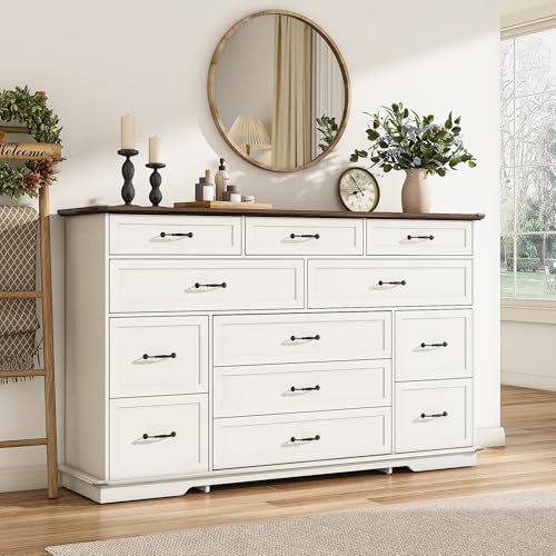 Tall Farmhouse 12 Drawer Dresser for Bedroom, view 4