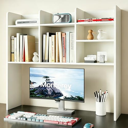 Desk Hutch Dorm, Desktop Bookshelf with 7 Shelves, view 2