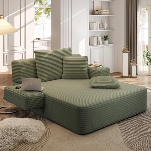 60.2" Oversized Chaise Lounge Chair, Boneless Corduroy Cloud Couch, view 2