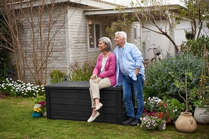 Keter Westwood Outdoor Storage Deck Box, 150 Gallon, Dark Grey, view 3
