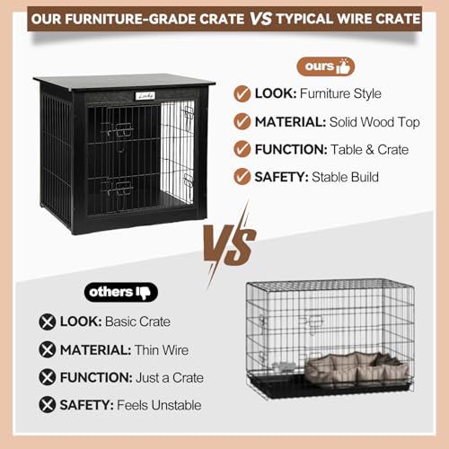 Black Dog Crate Furniture with Reversible Side Door, view 7