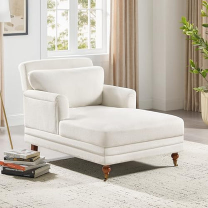 57.48'' Chaise Lounge Chair with Adjustable Backrest, Terry White, view 2