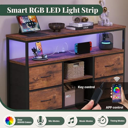 LED TV Stand with Charging Station for 50 Inch TV, view 6