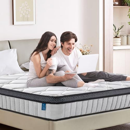 Queen Size Mattress 12 inch Mixed Mattress 80"*60"*12" Boxed Gel Memory Foam Mattress Individually Pocketed Springs Pressure Relief and Motion Isolation Mattress for Better Sleep Queen Mattress