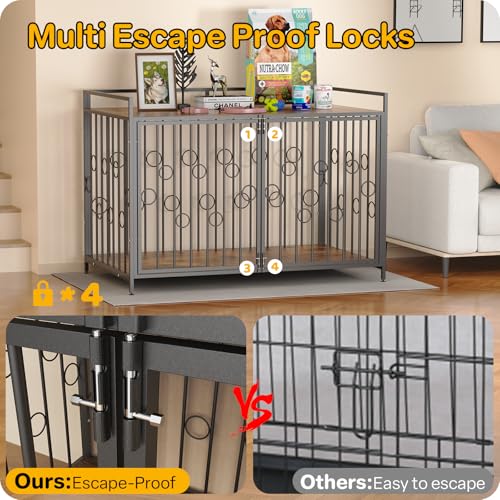 42" Dog Crate Furniture Style, Decorative Wooden Dog Cage, view 6