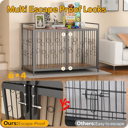 42" Dog Crate Furniture Style, Decorative Wooden Dog Cage, view 6