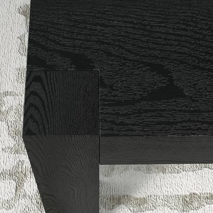 34" Square Coffee Table with Wood Top for Living Room, Family Room, Office, or Apartment, Natural Black