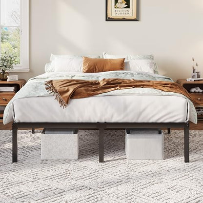 Black Full Size Bed Frame with Storage, view 4