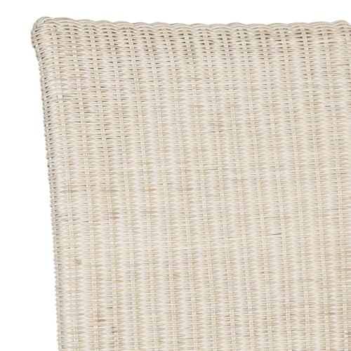 SAFAVIEH Furniture - Arjun Wicker Dining Chair Set of 2 - White Washed - Rattan - Coastal Woven Design - Ideal for Dining Room, Kitchen, 17.7" Seat Height (SEA8013D-SET2)