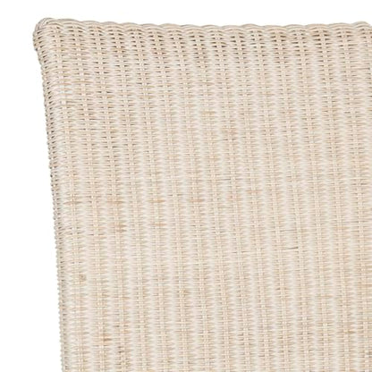 SAFAVIEH Furniture - Arjun Wicker Dining Chair Set of 2 - White Washed - Rattan - Coastal Woven Design - Ideal for Dining Room, Kitchen, 17.7" Seat Height (SEA8013D-SET2)