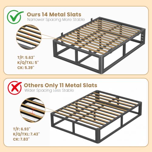 Steel King Bed Frame with Rounded Corners, view 7