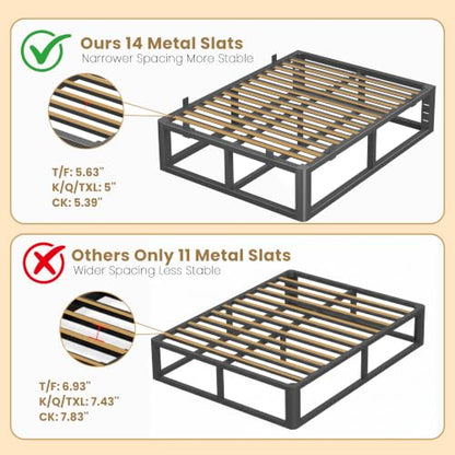 Steel King Bed Frame with Rounded Corners, view 7