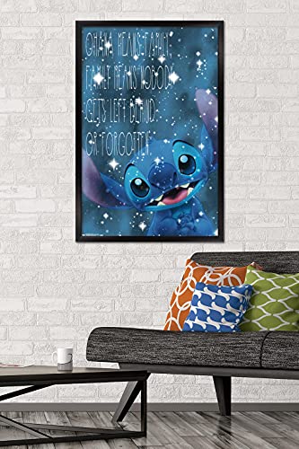 Disney Lilo and Stitch - Ohana Wall Poster, 22.375" x 34", Black Framed Version