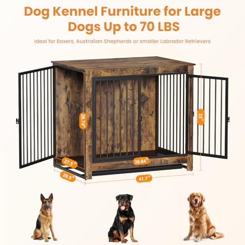 Dog Crate Furniture, 42 Inch Indoor Dog Kennel for Large Dogs Up to 70 LBS, view 4